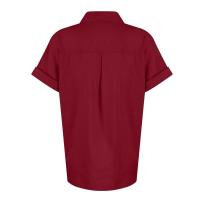 Camisa Simple y a la Moda para Mujer Algodón y Lino Informales, Clásicas con Manga Corta y Borlas - details 77