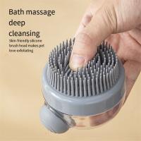 Cepillo de ducha para perros y gatos, cepillo de limpieza de baño con dispensador de champú para perros de pelo largo, Verde - details 4