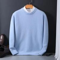 Suéter de Cashmere O-cuello 2024 Pullover Oversize para Hombres Camiseta Inferior de Punto Auténtico Otoño-Invierno - details 6