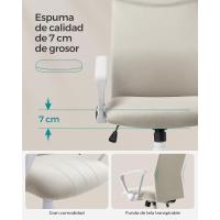 Silla ergonómica para Sala de Reuniones, Asiento Giratorio, Asiento Acolchado, Regulable en Altura e inclinable, Capacidad de Carga 120 kg, Negro - details 21