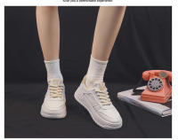 Zapatos blancos pequeños de punta baja para mujer, zapatillas con plataforma, con aumento de altura, diseño versátil - details 15