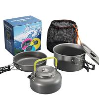 Utensilios de cocina de aleación para acampar DS-308 olla para Picnic sartén hervidor de 0,8 L con tazones de plástico juego para 2-3 personas - details 7