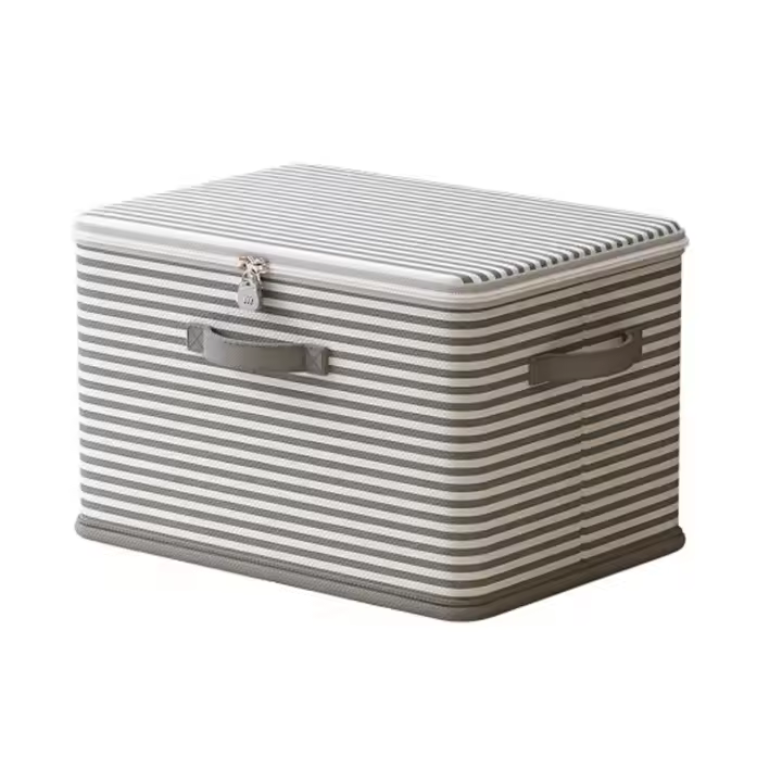 Bolsa de almacenamiento de ropa de tela no tejida, caja de almacenamiento con cerradura de gran capacidad a prueba de polvo con asa y cremallera plegable - 1