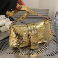 Bolso gótico de mujer retro con correa de cuero con cremallera, casual - details 2