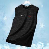 Verano de los hombres 2025 nuevo secado rápido T hielo fresco tejido deportes manga corta cuello redondo correr fitness T - details 4