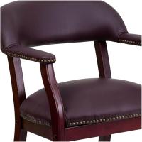 Conferencia de Vinilo Negro con Ruedas, Cuero Burdeos, 24' W x 27' D x 31.5' H - details 3