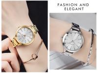 Reloj de mujer – Reloj de pulsera de cuarzo resistente al agua de acero inoxidable con detalles de cristal Reloj elegante minimalista para damas - details 9