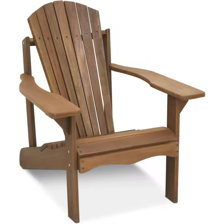 Silla de patio Tioman de madera dura Adirondack en aceite de teca, roble natural - 1