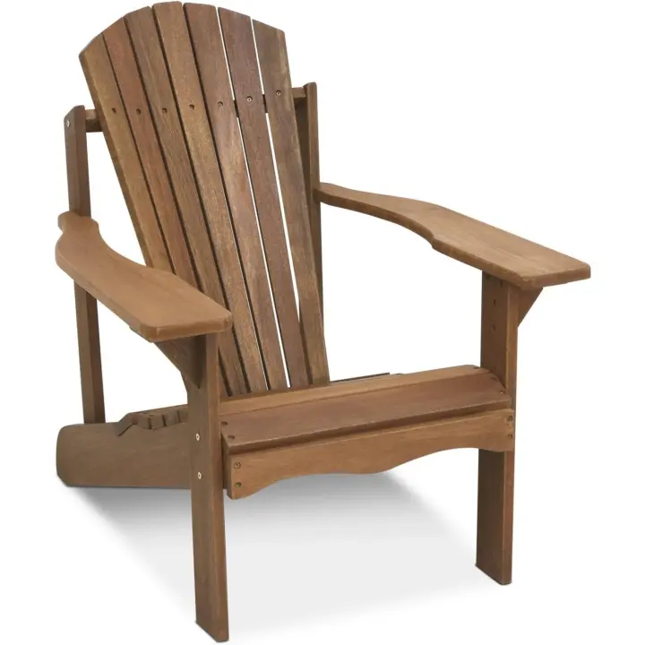 Silla de patio Tioman de madera dura Adirondack en aceite de teca, roble natural - 1