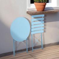 Muebles de exterior, juego de mesa de bistró, mesa y sillas de acero de 3 piezas, juego de bistró plegable para césped, balcón, patio trasero - details 7