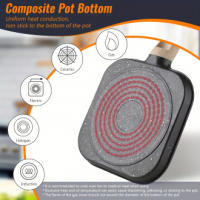 Sartén antiadherente de 4 agujeros, Ideal para tortilla, huevo frito, panqueque, hamburguesa, tocino, bistec, fácil de limpiar, 1 unidad - details 6