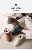 Zapatos de algodón para mujer, botas de nieve, zapatos informales, zapatos de alta calidad con terciopelo, botas cortas cálidas, botas desnudas de suela gruesa de un solo paso, novedad de 2024 - details 15