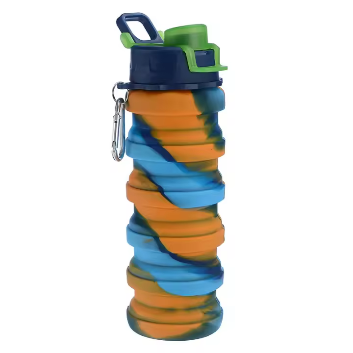 Botella de Agua Plegable Antifugas - Silicona Premium para Senderismo, Camping y Deporte al Aire Libre (500ml) - 1