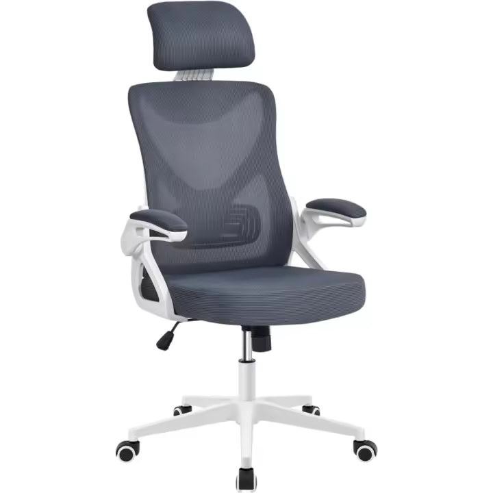 Silla Oficina Trabajo Ajustable con Reposacabeza Silla Giratoria Negro - 1