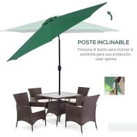 Parasol de Jardín con Manivela Ø295x250 cm Inclinable y Desmontable de Metal para Balcón, Piscina, Patio - details 48