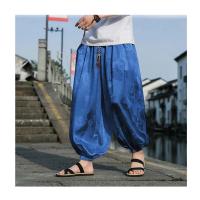 pantalones de marca al aire libre para hombres Lce seda dragón flor oscura bombachos sueltos pantalones casuales de pierna ancha de alta calidad para hombre - details 1
