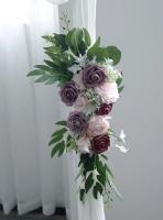 Conjunto de 2 piezas de flores artificiales, guirnalda triangular de esquina Retro, arco de boda, decoración de fondo, corredor de pared, arreglos de hilera de flores personalizados - details 3