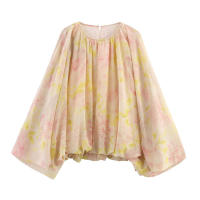 OUWU Novedad de Verano Moda Informal para Mujeres Estampado, Cuello Redondo, Manga Larga - details 1
