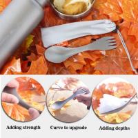Villa de titanio ultraligera portátil, cuchara de mango largo, tenedor para acampar al aire libre, accesorios de picnic ambiental EDC, 1 pieza - details 8