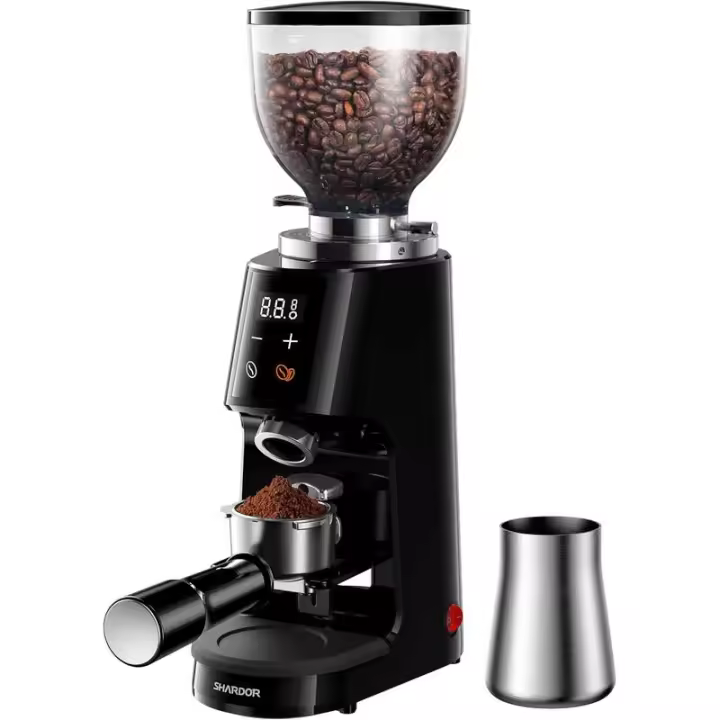 SHARDOR Professional 64mm Burr 100 configuraciones de molienda Cámara totalmente metálica, molinillo de café en grano con temporizador electrónico ajustable y - 1