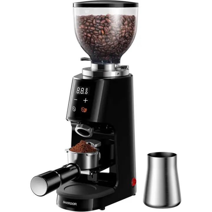 SHARDOR Professional 64mm Burr 100 configuraciones de molienda Cámara totalmente metálica, molinillo de café en grano con temporizador electrónico ajustable y - 1