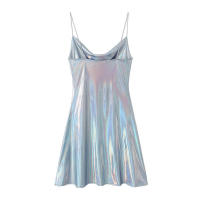 OUWU- Vestido elegante sin tirantes con espalda descubierta en tonos metálicos multicolor de moda Primavera 2025 Ropa de mujer - details 8