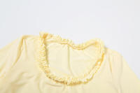 BUNO-conjunto plisado con cuello en U para mujer, camiseta de manga corta, conjunto corto de cintura alta, conjunto corto ajustado liso de verano 2025 para mujer - details 8
