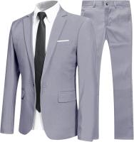 Traje de negocios ajustado para hombre, chaqueta y pantalones, 2 piezas - details 5