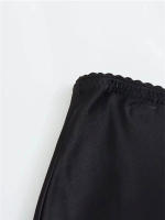 Falda Larga De Cintura Alta Para Mujer Mooyufon Textura De Satén Decoración De Lazo Vintage Chic Estilo Casual Polyester - details 15