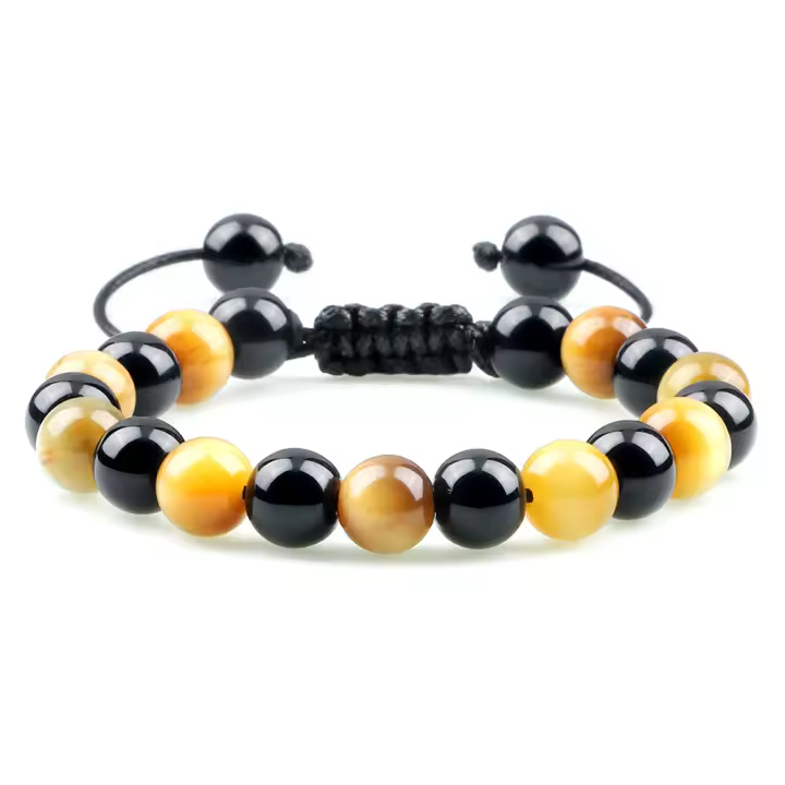 8mm hombres mujeres ágatas de fuego cuentas de ónix pulsera brazaletes curación Piedra Natural Chakra oración encanto Buda joyería ajustable regalos - 1