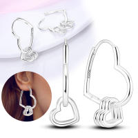 Pendientes de aro de Plata de Ley 925 para mujer, aretes con forma de corazón, luna y estrella, regalos de joyería - details 30