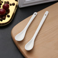 Mini cucharas de porcelana de cerámica para cocina, té, café, azúcar, postre, helado, cubiertos de cerámica, cuchara de mango largo, 1 pieza - details 6