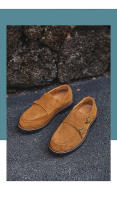 Nuevo estilo británico versátil zapatos Munk zapatos de vestir casual fondo plano tendencia hebilla zapatos de los hombres. - details 14