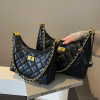 Mujer 2025 nuevo Xiaoxiangfeng rombo cadena axila bolso de moda negro hombro mensajero bolso callejero - details 3