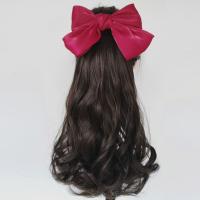 Peluca ondulada para mujer, postizos sintéticos naturales Retro para mujer, cola de caballo rizada, lazos rojos, nudo, cola de caballo, peluca con cola de caballo - details 8