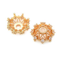 Cuentas de Flor de Brasso Dorado de 18K Joyería de Alta Calidad para Mujeres - details 3