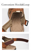 Sandalias de cuero genuino de verano para hombre, cómodas sandalias de playa para exteriores, zapatos romanos informales con punta anticolisión para senderismo y viajes - details 9