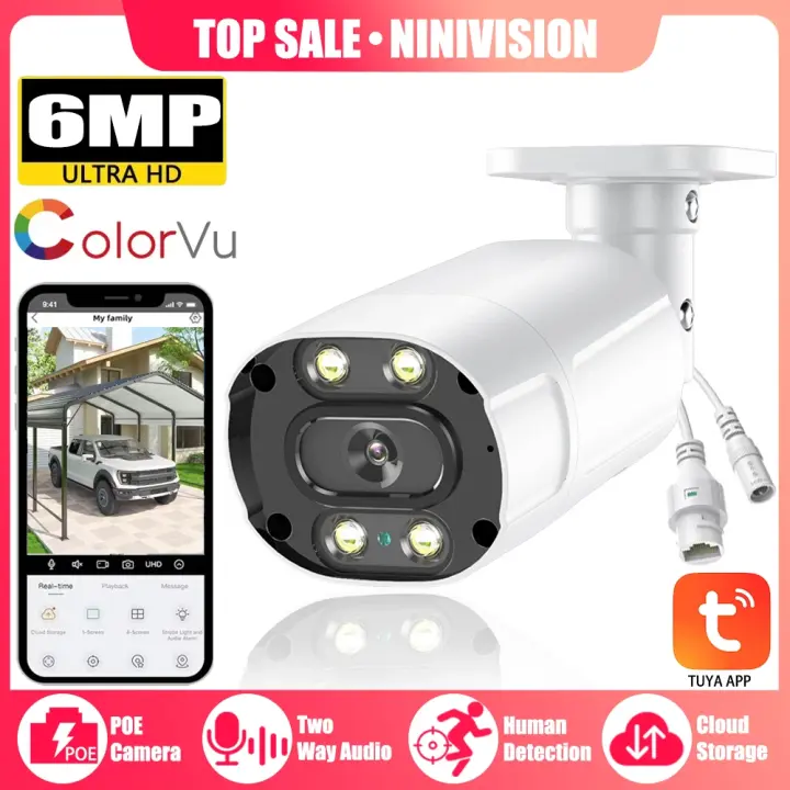 Cámara de Seguridad Inteligente para el Hogar TUYA 6MP POE IP Audio Bidireccional Visión Nocturna - 1