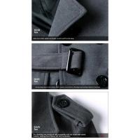 Abrigo de lana para hombre, estilo coreano, informal, doble botella, ajustada, a la moda, otoño 2024 - details 16