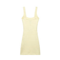 BUNO-2025 novedad de verano Vestido corto con tirantes anchos y cuello redondo elástico ajustado y dulce para mujer. - details 2