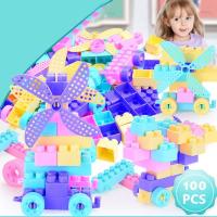 Bloques de construcción de gran tamaño para niños, juguete de piezas de bloques de construcción a granel, ideal para regalo de Navidad, 100 piezas - details 0