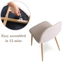 Juego de 4 sillas de comedor con asiento y respaldo suaves, con patas de metal macizo, para salón, dormitorio, cocina o comedor, ante marrón - details 68