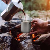 Taza de titanio ultraligera con utensilios de cocina plegables, camping villa, senderismo, picnic, lixiviación, 300ml/350ml/550ml/650ml/750ml - details 7
