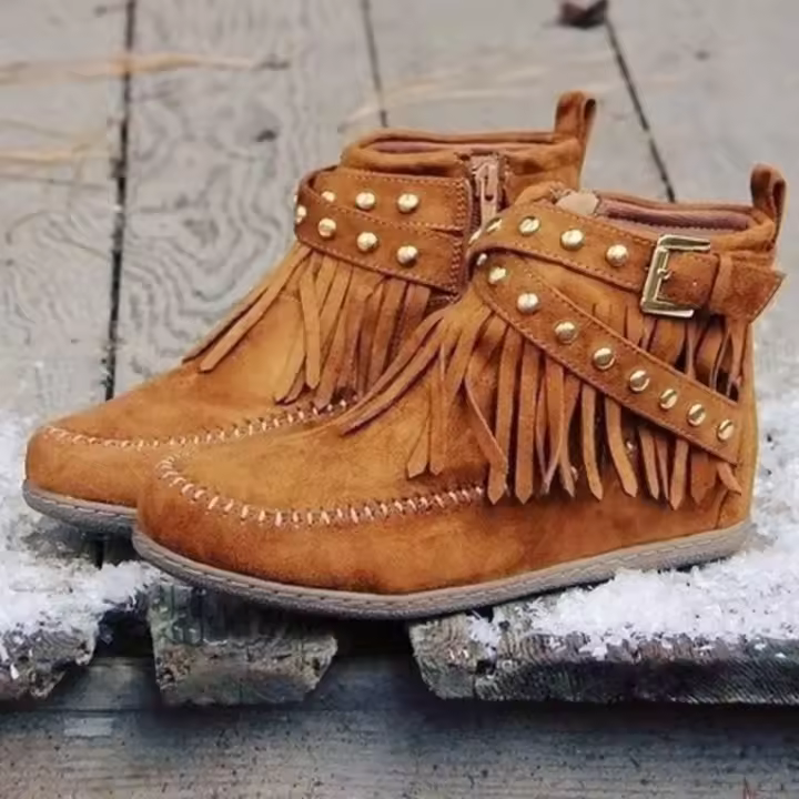 Botas cortas planas informales estilo retro Martin para mujer, a la moda - 1