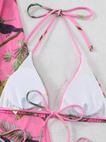 Microbikini de 3 piezas para mujer, traje de baño estampado, conjunto de Bikini Sexy, ropa de playa, Bikini estampado 2024 - details 9