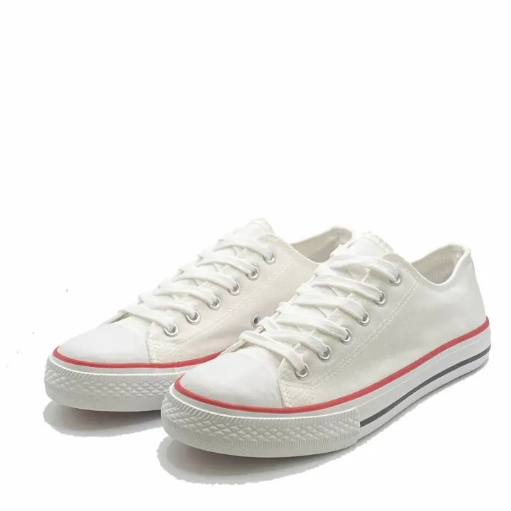 Zapatos de mujer de lona de corte bajo, zapatos planos con cordones. - 1