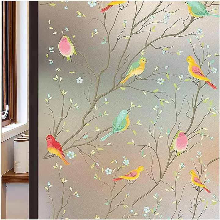 Pegatinas y láminas para ventanas,Opaque privacy film, self-adhesive, colorful, static, frosted glass film - 1