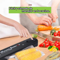 Máquina para hacer alimentos húmedos y secos, selladora al vacío, función de sellado - Contiene 10 bolsas de almacenamiento al vacío - details 0