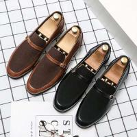 2023 vestidos, zapatos planos de talla grande de cuero de gamuza para hombres de negocios, zapatos Oxford de oficina - details 0
