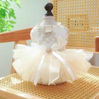 Vestido de Princesa para Perros Vestido de Boda Blanco Transpirable con Cordón para Perros Pequeños y Medianos Hoodies de Mascotas - details 0